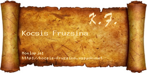 Kocsis Fruzsina névjegykártya